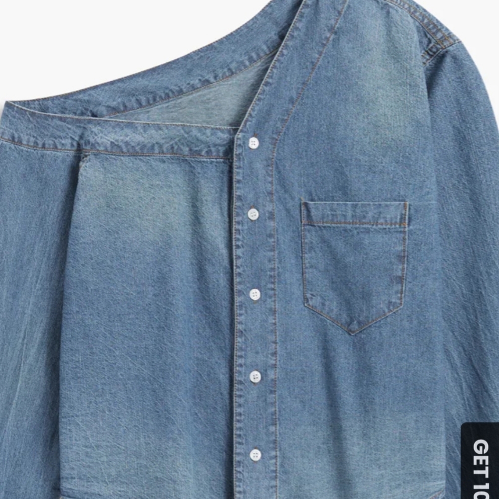 Asymmetrical denim crop short. Never worn